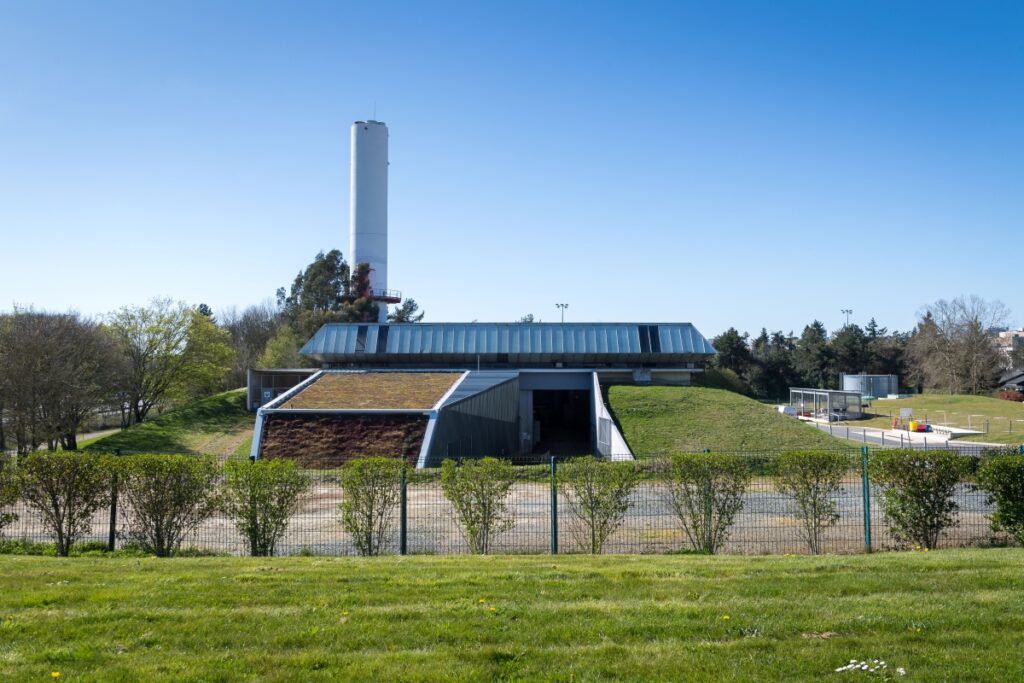 Vue extérieure de la chaufferie du Blosne