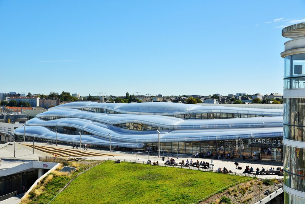 Vue aérienne de la gare de Rennes