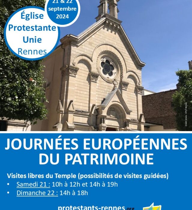 JEMP 2024 : Le Temple protestant de Rennes Du 21 au 22 sept 2024