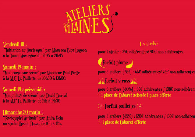 Ateliers burlesques - Burlesque & Vilain-es