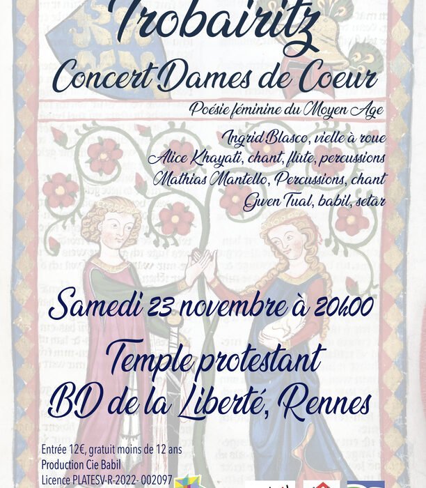 Trobairitz, concert dame de cœur Le 23 nov 2024