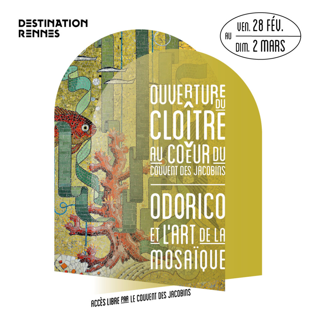 Affiche de l'ouverture de cloître : Odorico et l'art de la mosaïque